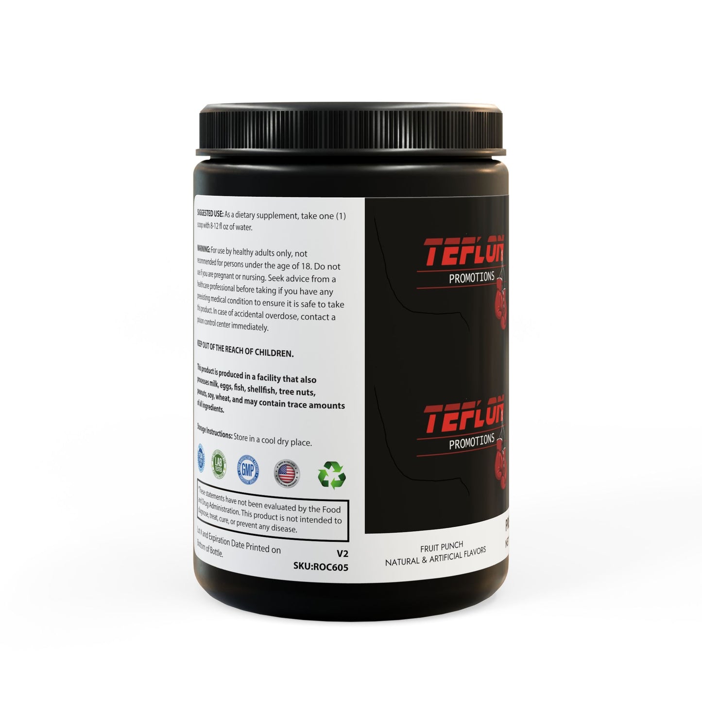 Pre-Workout Supplement, Fruit Punch (204g, 7.1oz) by Teflon Promotions
