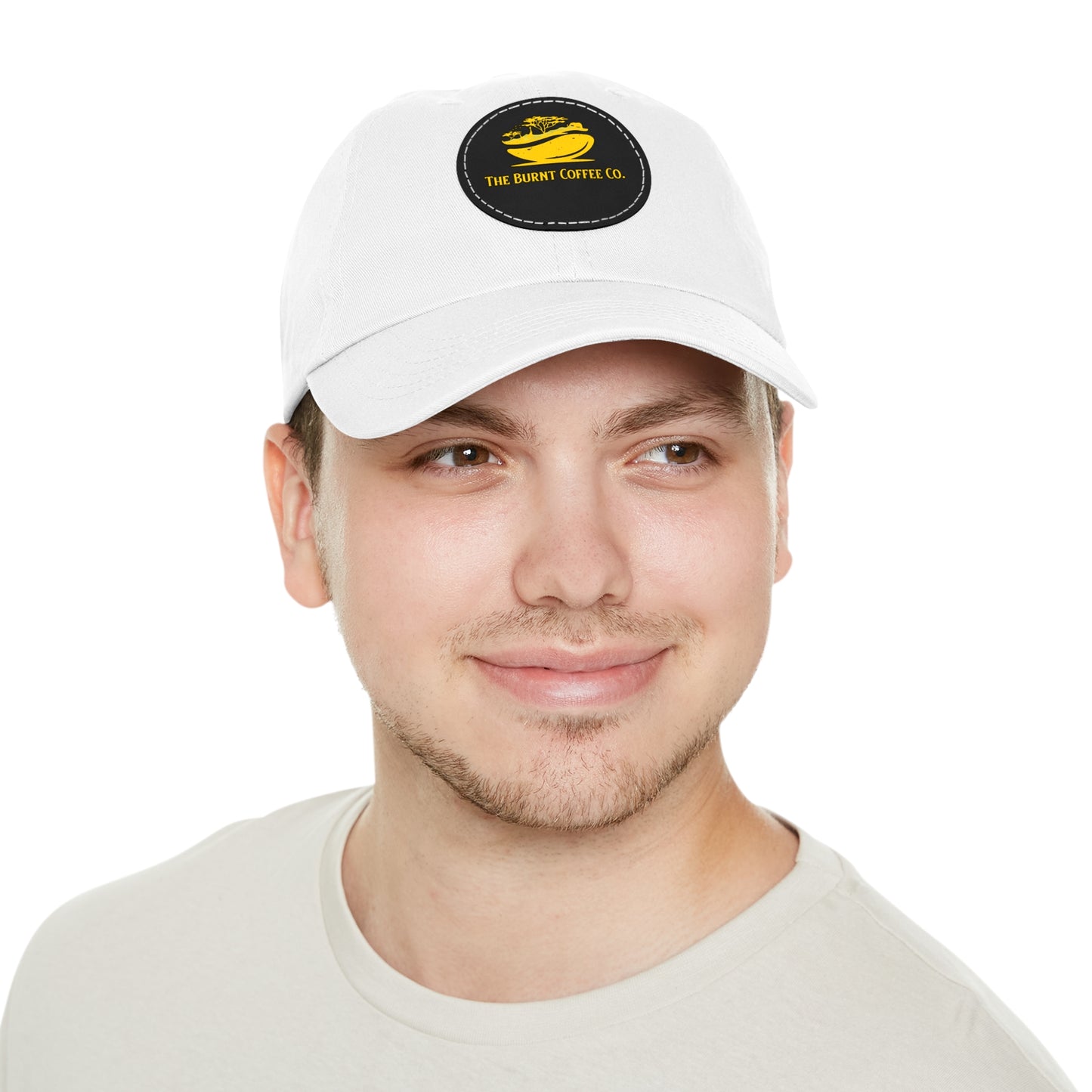 The Burnt Coffee Co. Hat with Leather Patch (Round)